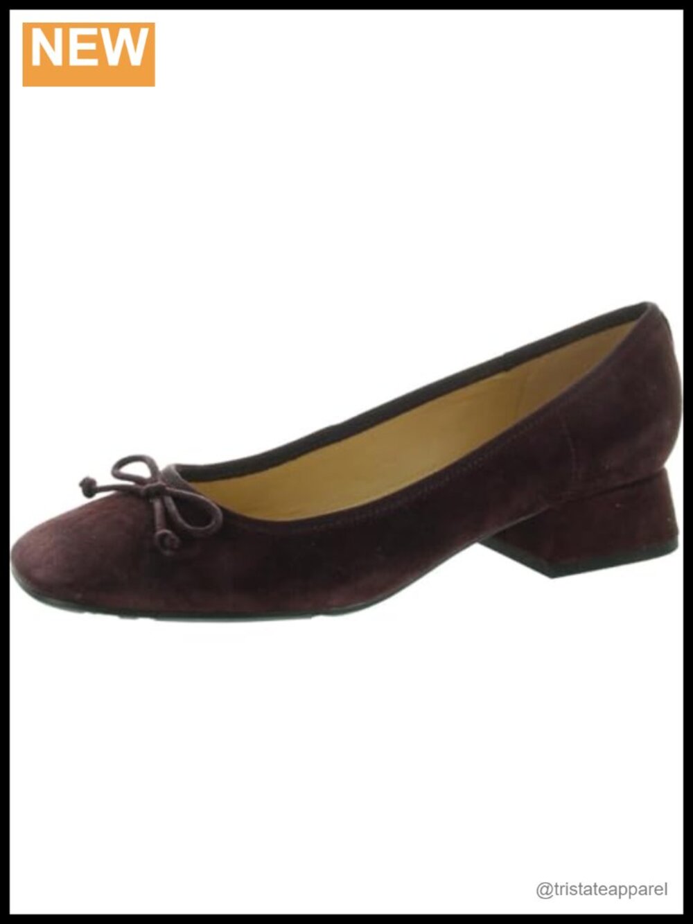 Nine West Suede Square Toe Slip-On Block Heel Dress Pumps